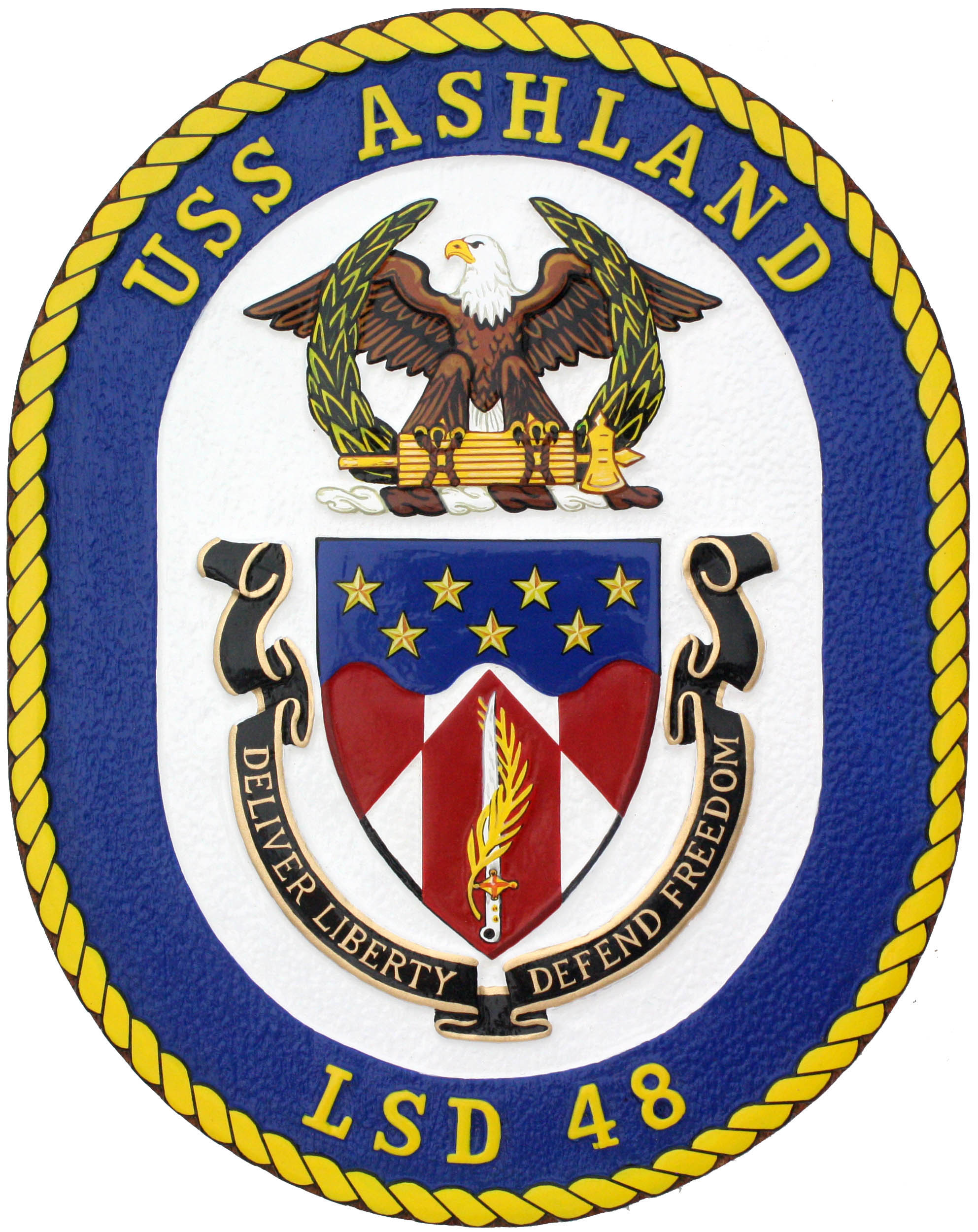 USS Ashland Ships Crest Plaque