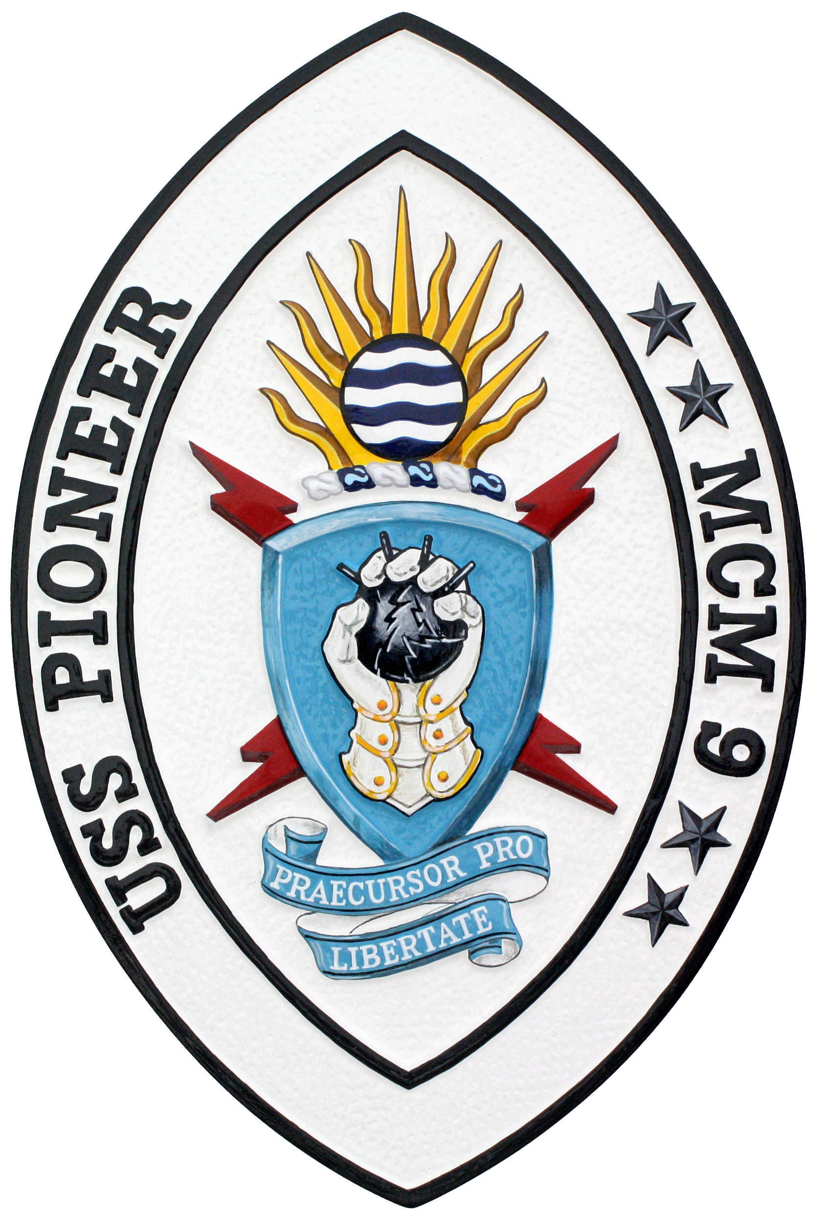USS Pioneer Ship Crest Plaque