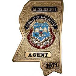 Mississippi Bureau of Narcotics Agent Badge Plaque