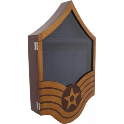 Shadow Box US Air Force E7 Natural Finish