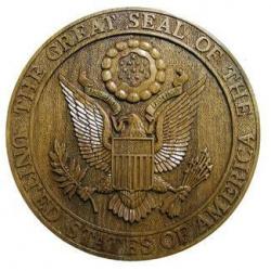 US Great Seal Natural Wood Finish Seal Plaque