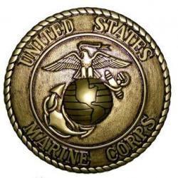 marine corps seal coin plaque gold