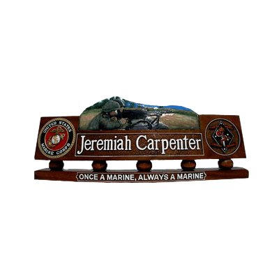 US Marine Corps Desk Nameplate Machine Gunner 1