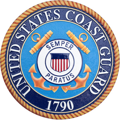 coast guard seal plaque variation design with lettering