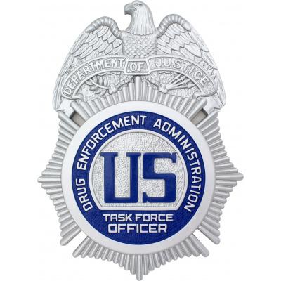 dea badge plaque in silver