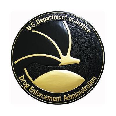 dea seal podium plaque black and gold variation