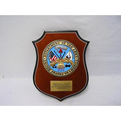 department of the army shield plaque with dedication