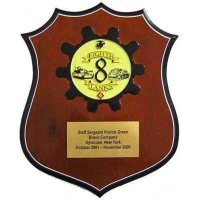 eight tanks battalion custom shield plaque
