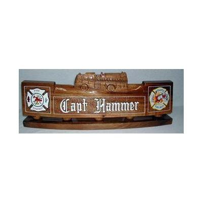 fire department desk nameplate natural