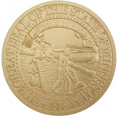 minnesota state seal plaque - gold finish version