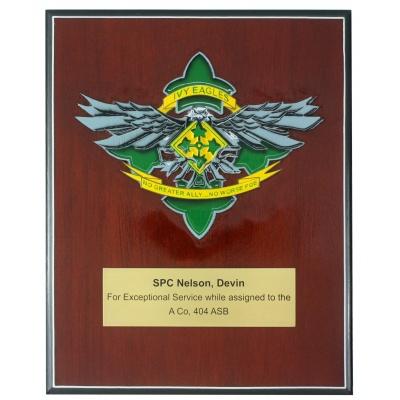 permanent change of station pcs presentation plaque with brass dedication