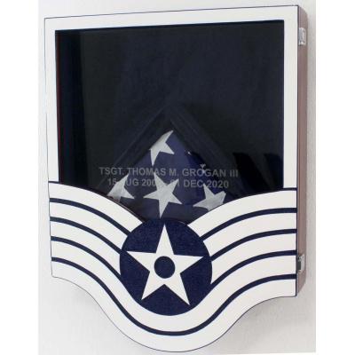 shadow box us air force e6 painted finish with flag box