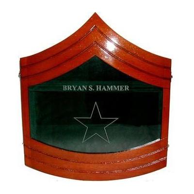 shadow box us army e9 natural finish