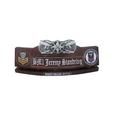 us coast guard coxswain insignia desk nameplate 