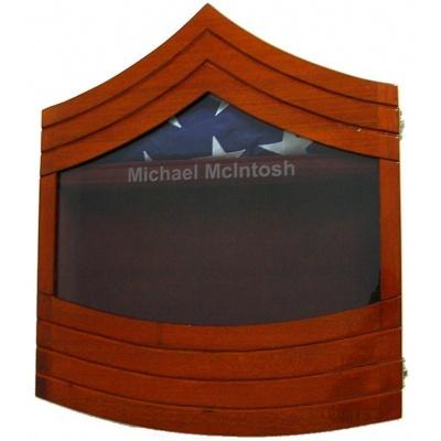 us marine corps e-9 sergeant major shadow box natural finish