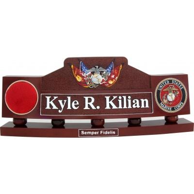 us marine corps mortal successor desk nameplate in wood
