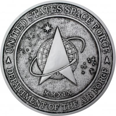 us space force seal plaque silver paint finish