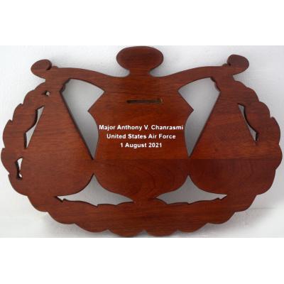 usaf judge advocate wall plaque with dedication