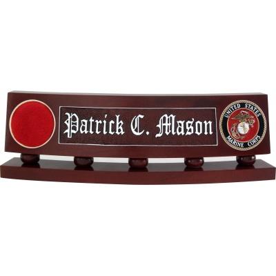 usmc classic desk nameplate in wood