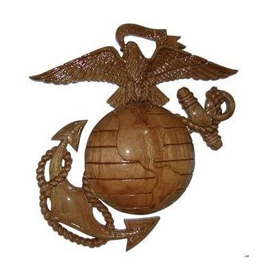 usmc ega eagle globe and anchor plaque natural finish