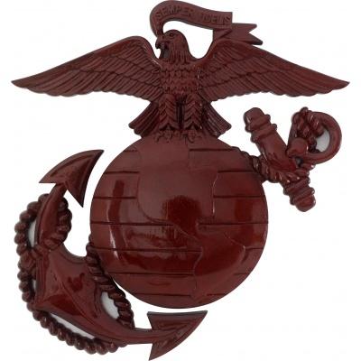 usmc ega eagle globe and anchor plaque wood natural finish