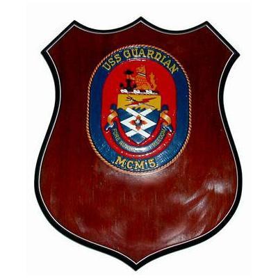 uss guardian mcm-5 ships crest plaque