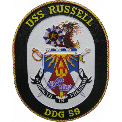uss russell seal plaque 90310874