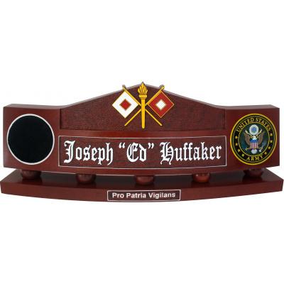 wood-made-us signal corps desk name plate